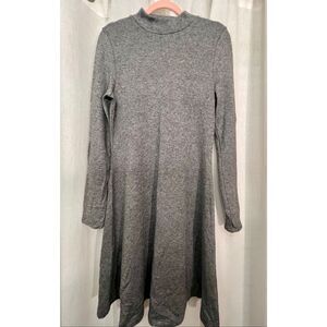 Vince Women's Long Sleeve Mock Neck Short Sweater Dress Silver Dust Large NWOT